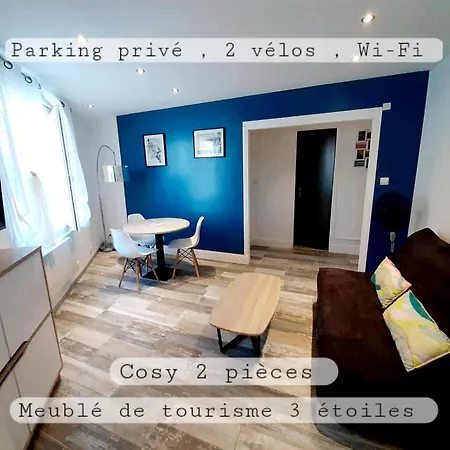 Apartament Cosy T2, Meuble De Tourisme 3 Etoiles, Parking Ferme , 2velos, Wi-fi